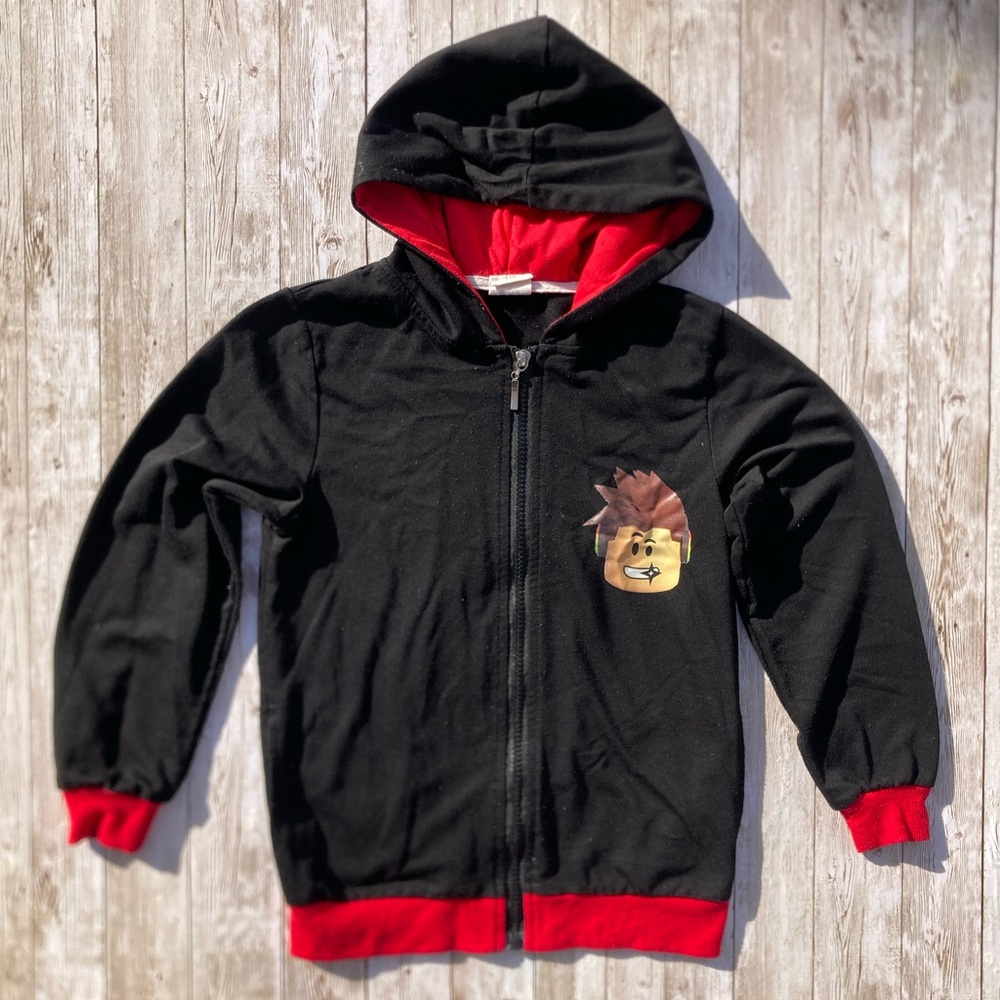 Black Zip Up Roblox Hoodie - Girl listing